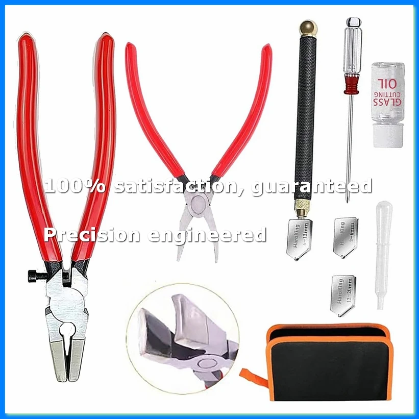 Glass Cutters Tools Set Glass Cutting Tool Kit Glass Cutter Glass Running Pliers Breaker Grozer Pliers with Oil Feed-ABAM
Glass Cutters Tools Set Glass Cutting Tool Kit Glass Cutter Glass Running Pliers Breaker Grozer Pliers with Oil Feed-ABAM