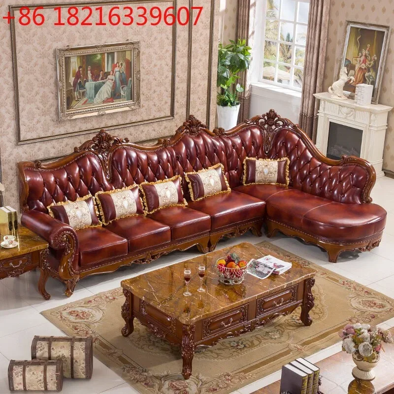 TAO European leather solid wood sofa combination corner living room carved antique villa luxury American style
TAO European leather solid wood sofa combination corner living room carved antique villa luxury American style