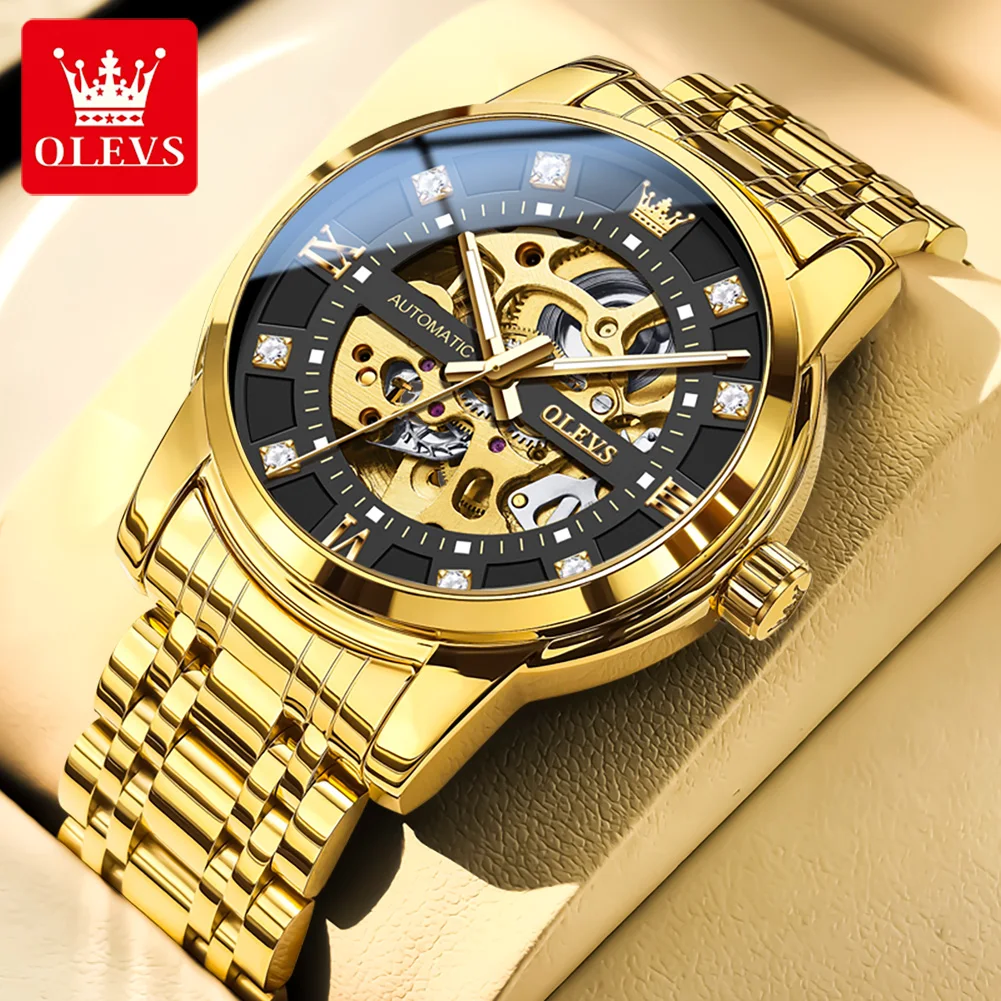 OLEVS New Fashion Skeleton Mechanical Watch for Men Stainless Steel Waterproof Luminous Hollow Watches Mens Relogio Masculino
OLEVS New Fashion Skeleton Mechanical Watch for Men Stainless Steel Waterproof Luminous Hollow Watches Mens Relogio Masculino