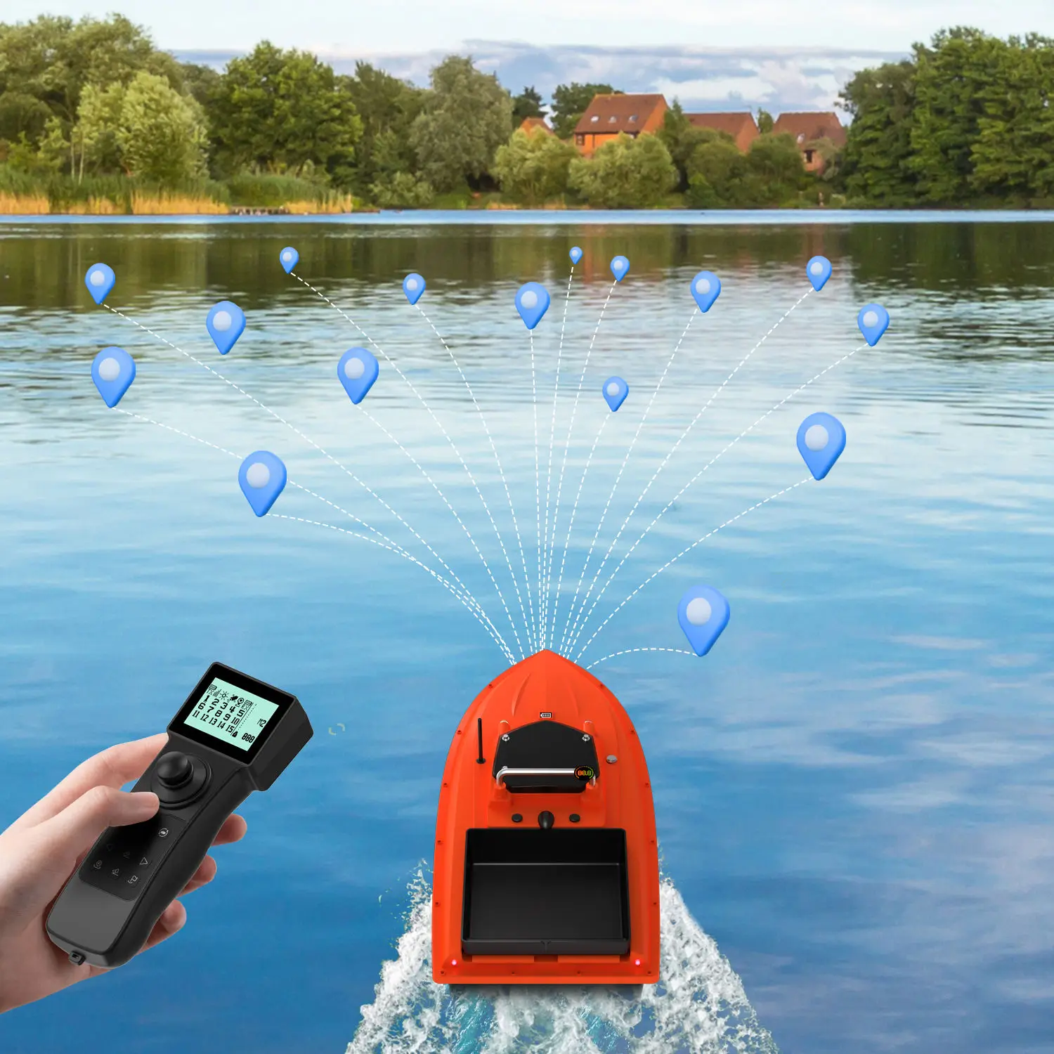 500M 2KG Anti-Collision Carbon Fiber Bait Boat with Night Lights Cruise Control Fish Finder for Night Fishing
500M 2KG Anti-Collision Carbon Fiber Bait Boat with Night Lights Cruise Control Fish Finder for Night Fishing