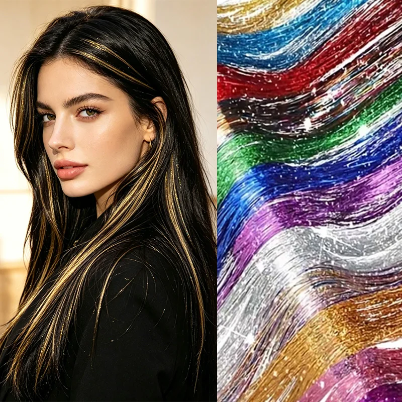 24Inch Synthetic Hair Tinsel Clip In Glitter Tinsel Hair Extensions Clip In Sparkle Hair Accessories for Girls Women
24Inch Synthetic Hair Tinsel Clip In Glitter Tinsel Hair Extensions Clip In Sparkle Hair Accessories for Girls Women