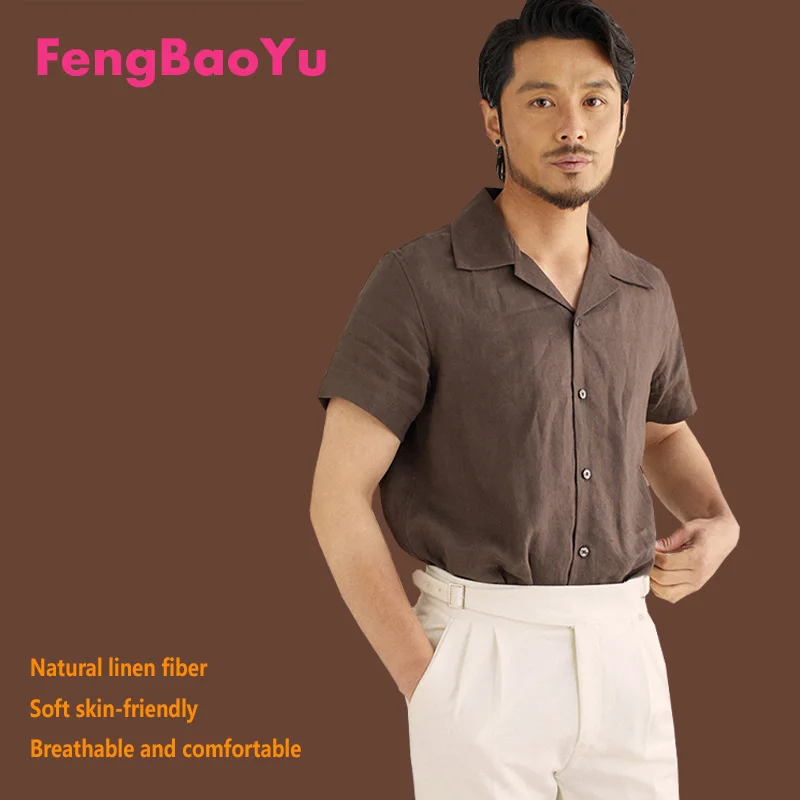 100% Natural Linen Men's Short-sleeved Button-down Shirt with Retro style, Relaxed and Comfortable, Delicately Textured Casual
100% Natural Linen Men's Short-sleeved Button-down Shirt with Retro style, Relaxed and Comfortable, Delicately Textured Casual