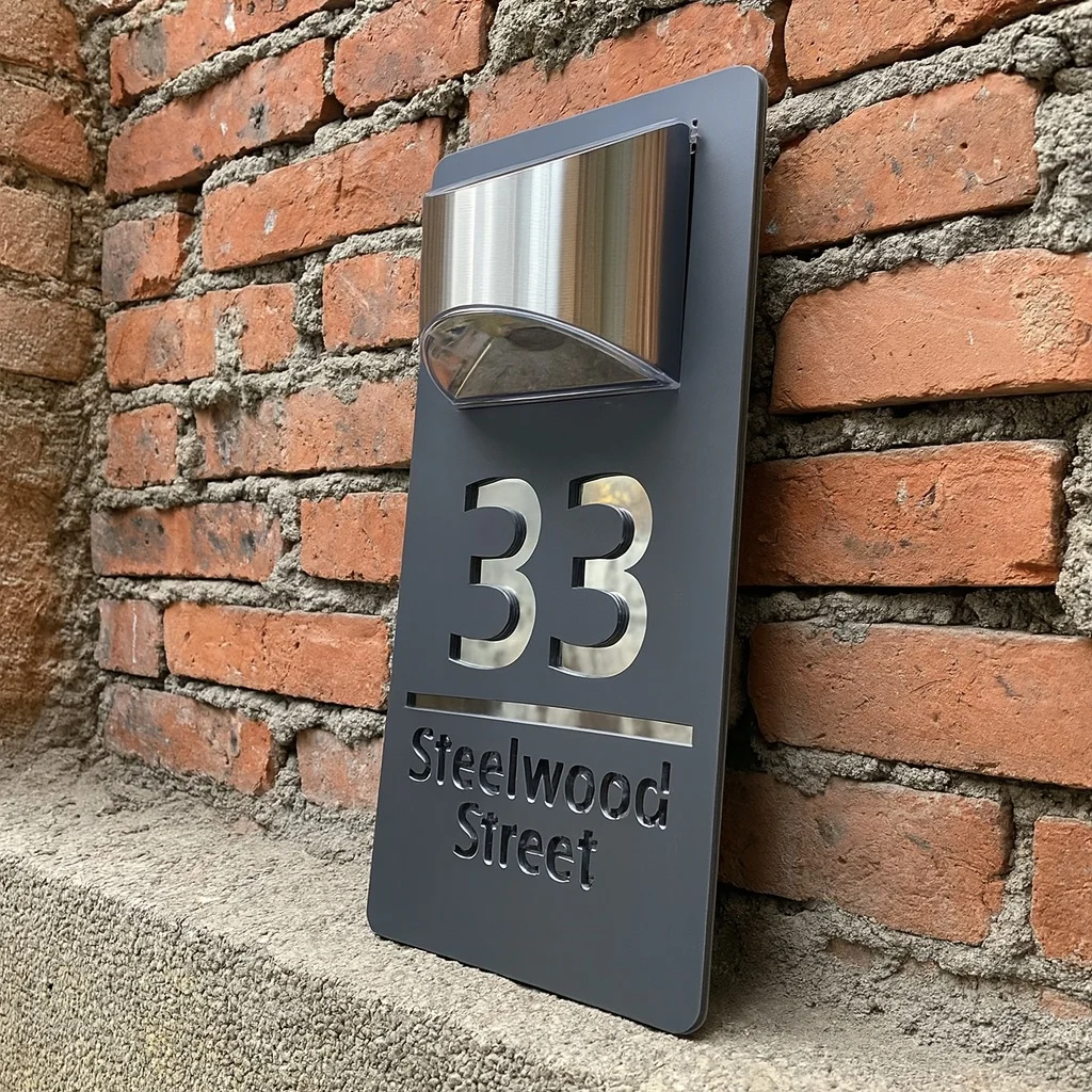 Custom Solar LED House Number Sign, Personalized Acrylic Lighted Address Plaque Family Name Modern Outdoor Waterproof Door Plate
Custom Solar LED House Number Sign, Personalized Acrylic Lighted Address Plaque Family Name Modern Outdoor Waterproof Door Plate