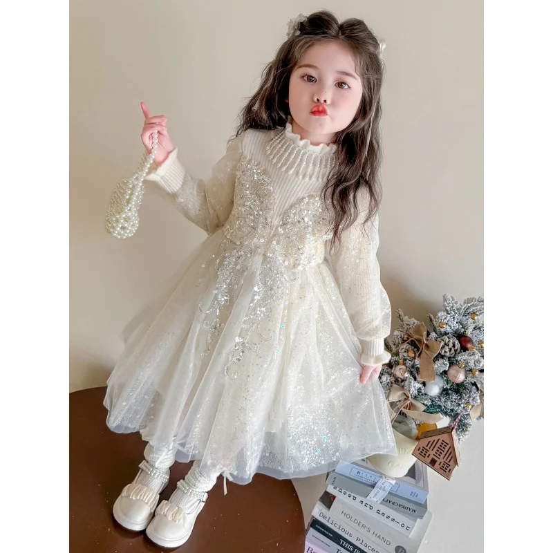 Girls Sweater Dress Autumn Winter New Children's Formal Dress Performance Costume Little Girl Birthday Princess Dress
Girls Sweater Dress Autumn Winter New Children's Formal Dress Performance Costume Little Girl Birthday Princess Dress