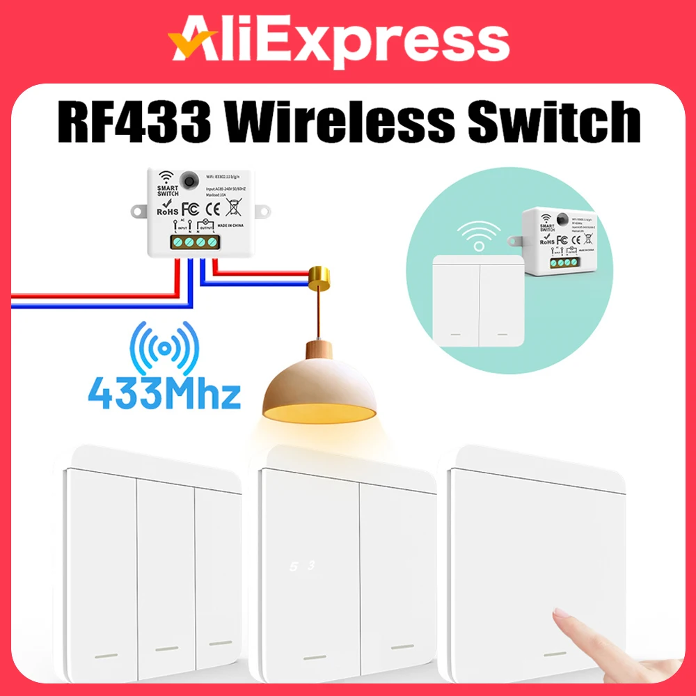 Wireless Smart Switch Light 433MHz 1/2/3Gang 86 Wall Panel Switch with Remote Control Interruptor 10A 110V 220V For LED Lamp
Wireless Smart Switch Light 433MHz 1/2/3Gang 86 Wall Panel Switch with Remote Control Interruptor 10A 110V 220V For LED Lamp