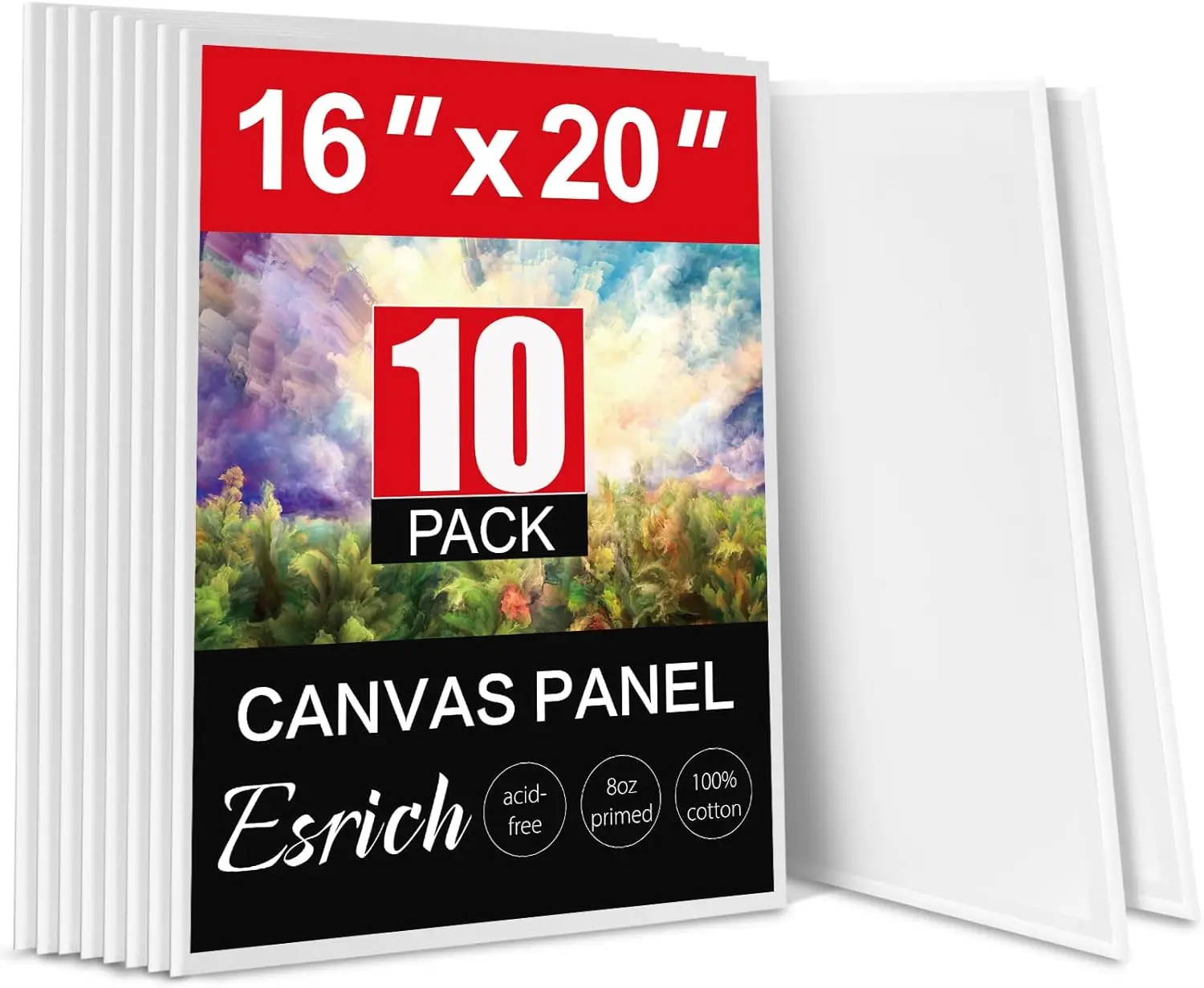 10 Pack 16x20 Inch Canvas Boards for Painting, Primed Cotton, Acid Free, Bulk
10 Pack 16x20 Inch Canvas Boards for Painting, Primed Cotton, Acid Free, Bulk