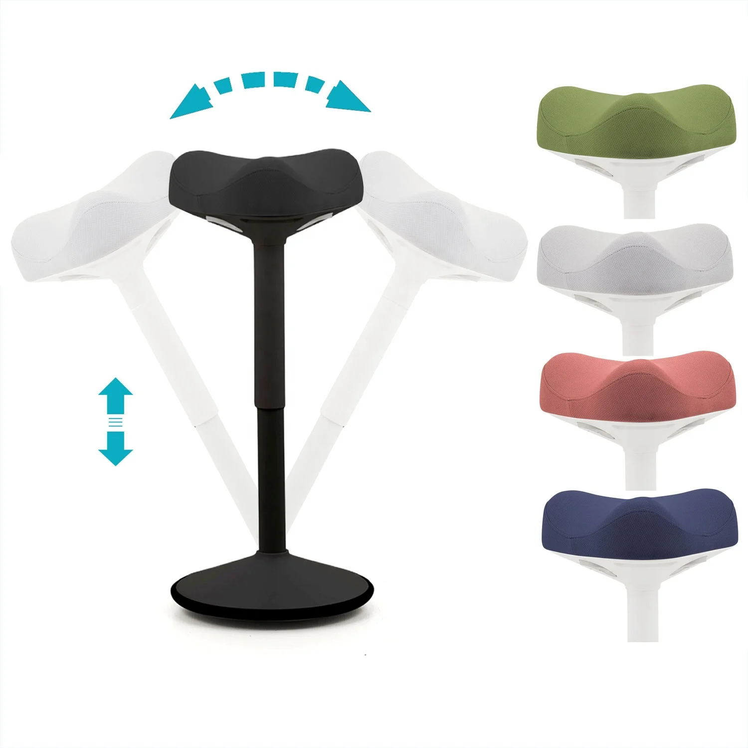 Adjustable Ergonomic Swivel Office Chair Sit-stand Balance Stool with Anti-Slip Base & Saddle Seat
Adjustable Ergonomic Swivel Office Chair Sit-stand Balance Stool with Anti-Slip Base & Saddle Seat