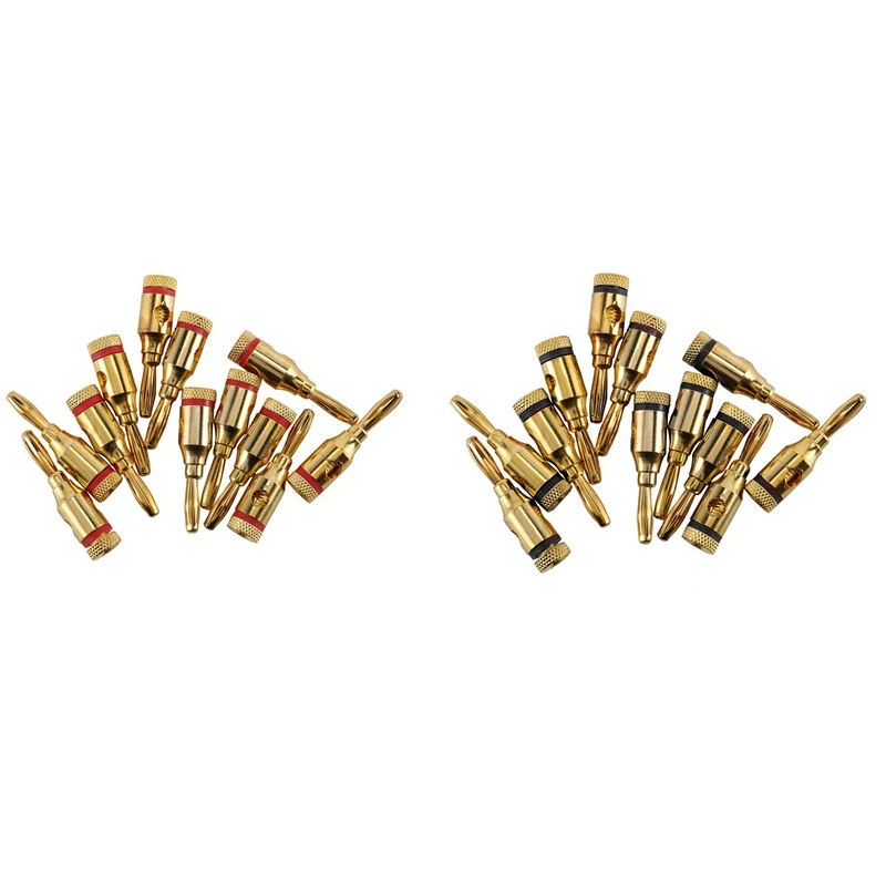 N75R-Banana Plugs Open Screw 24K Gold Plated Plugs Audio Jack Connector For Speaker Stereo Cable, 96-Pack (48 Red, 48 Black)
N75R-Banana Plugs Open Screw 24K Gold Plated Plugs Audio Jack Connector For Speaker Stereo Cable, 96-Pack (48 Red, 48 Black)