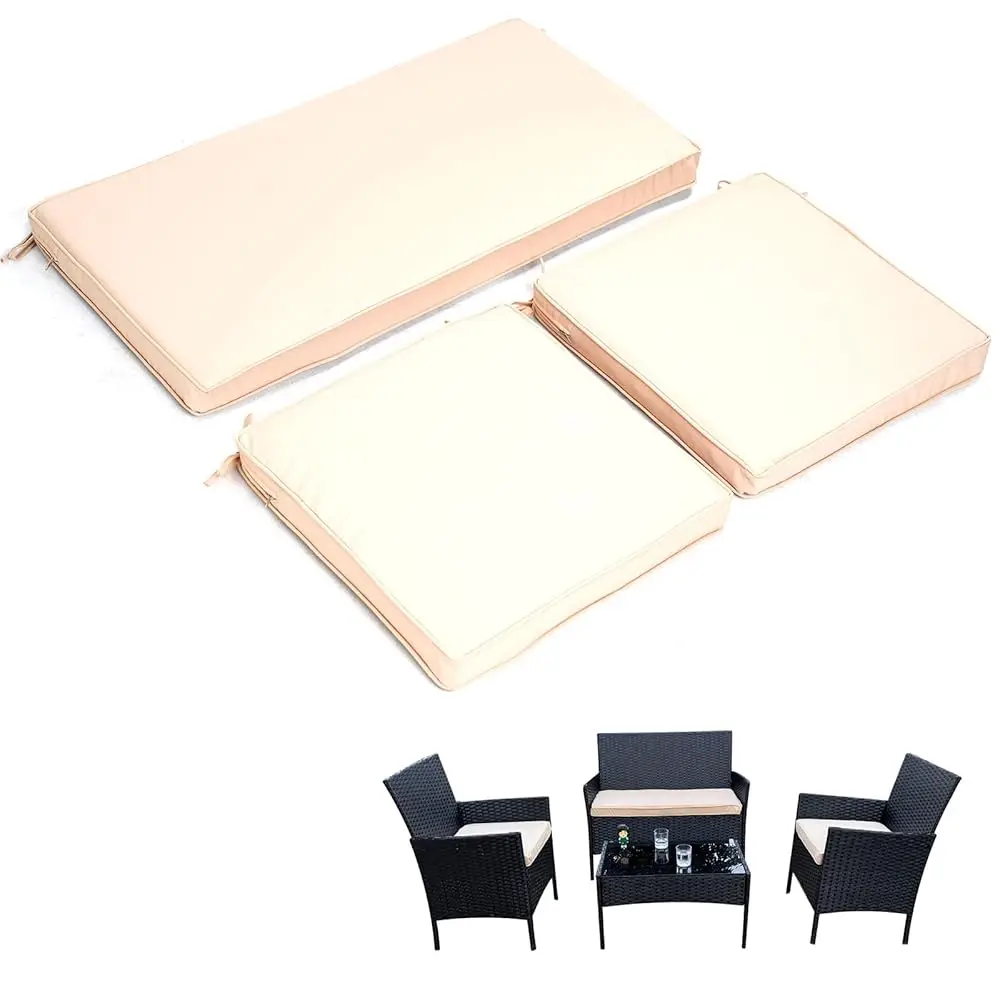 3-Pa Outdoor Patio Furniture Replacement Cushion Set–High-Elastic Sponge Cushions Fit 4-Piece Wicker Rattan Sofa, Loveseat &
3-Pa Outdoor Patio Furniture Replacement Cushion Set–High-Elastic Sponge Cushions Fit 4-Piece Wicker Rattan Sofa, Loveseat &