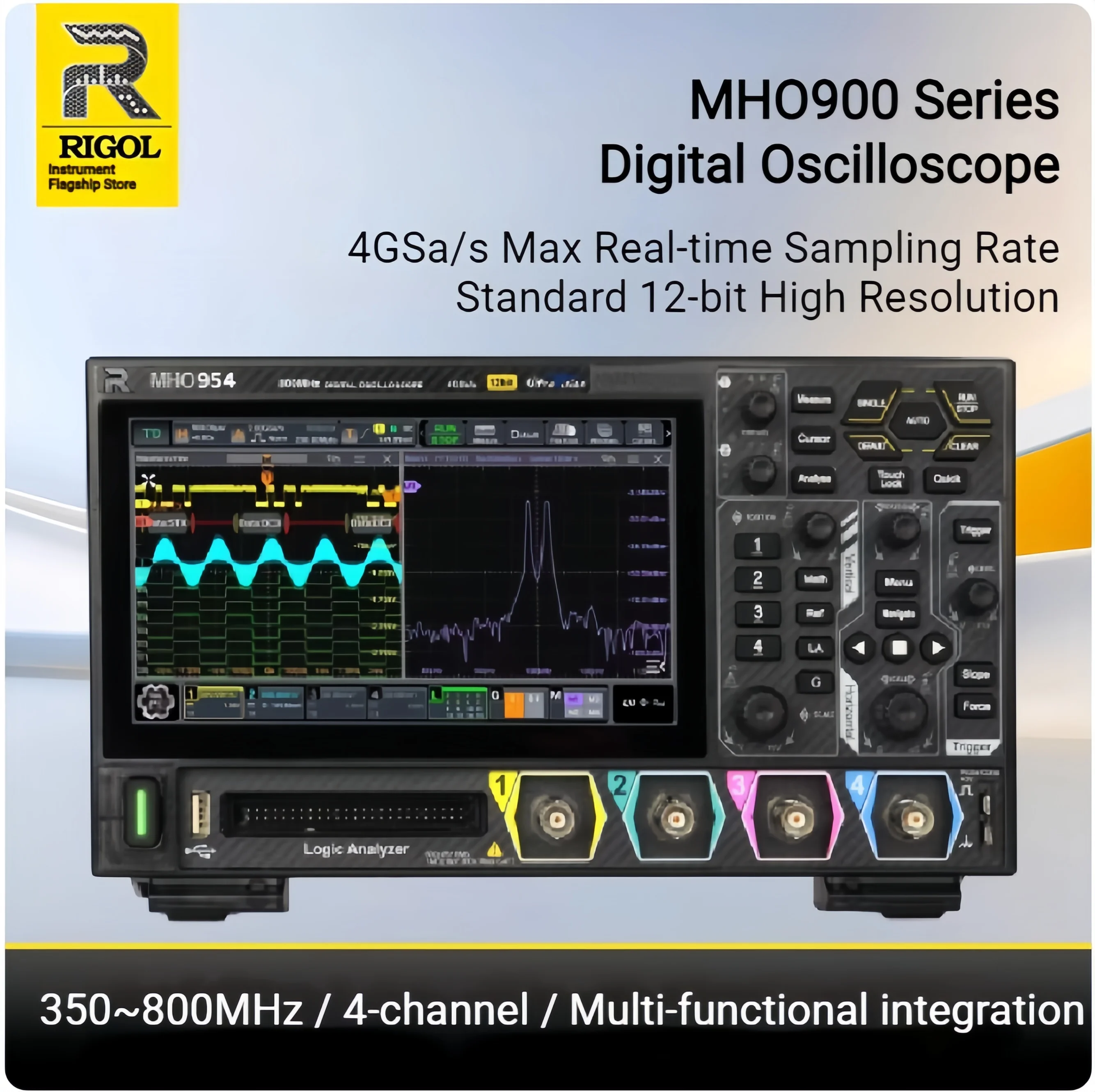 Цифровой осциллограф RIGOL MHO934 MHO954 MHO984 | 12-битная алгодная палатка 350-800 МГц
Цифровой осциллограф RIGOL MHO934 MHO954 MHO984 | 12-битная алгодная палатка 350-800 МГц
