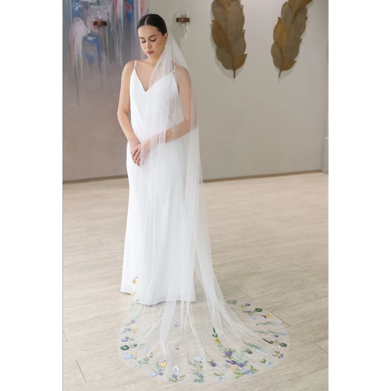 Красочная цветочная свадебная фата с расческой, аксессуары для невесты, желтый, зеленый, синий, фиолетовый, длинные цветы, тюль с вышивкой
Красочная цветочная свадебная фата с расческой, аксессуары для невесты, желтый, зеленый, синий, фиолетовый, длинные цветы, тюль с вышивкой