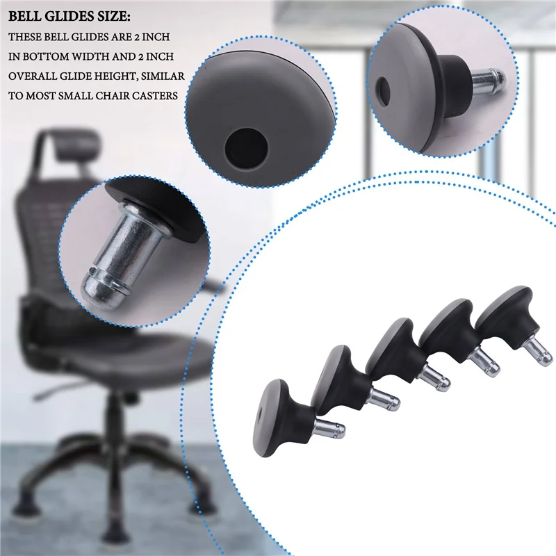 20Pcs Bell Glides Replacement Office Chair Wheels Stopper Office Chair Swivel Caster Wheels, 2 Inch Stool Bell Glides-B61B
20Pcs Bell Glides Replacement Office Chair Wheels Stopper Office Chair Swivel Caster Wheels, 2 Inch Stool Bell Glides-B61B