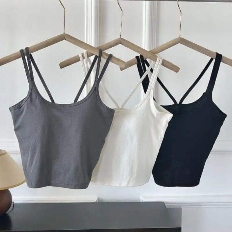 Sexy Solid Tank Tops With Chest Pads Harajuku Korean Female Off Shoulder Knitted Summer Women Tops Sleeveless Base T-shirt
Sexy Solid Tank Tops With Chest Pads Harajuku Korean Female Off Shoulder Knitted Summer Women Tops Sleeveless Base T-shirt
