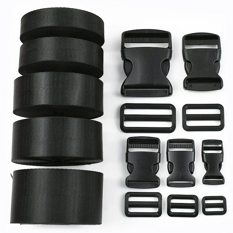 1-5Sets Webbing Strap Repair Kits 20-50mm Black Plastic Buckles Nylon Ribbon Tapes Bag Side Clip Clasp Adjust Slider Accessories
1-5Sets Webbing Strap Repair Kits 20-50mm Black Plastic Buckles Nylon Ribbon Tapes Bag Side Clip Clasp Adjust Slider Accessories