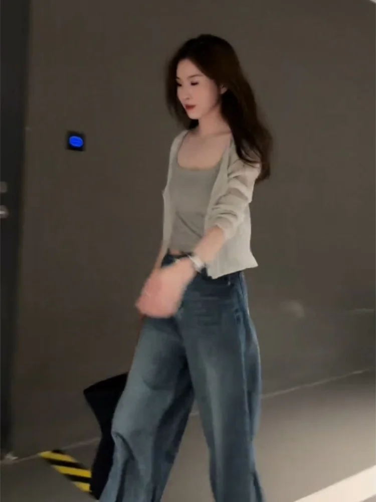 plus Size Autumn Faion Knitted Cardigan And Denim Casual Set Women's High Waist Long Pants V-Ne Button Closure Breathable
plus Size Autumn Faion Knitted Cardigan And Denim Casual Set Women's High Waist Long Pants V-Ne Button Closure Breathable