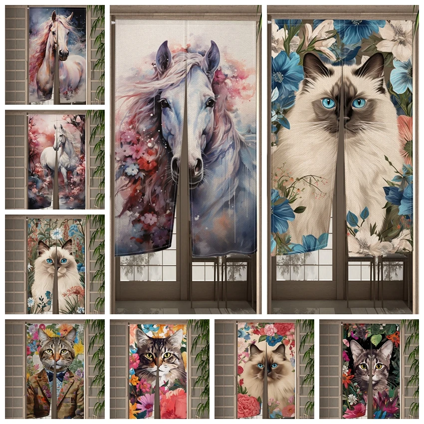 Cartoon Art Horse Cat Linen Door Curtains Japanese Noren Living Room Partition Kitchen Bathroom Entrance Velcro Door Curtains
Cartoon Art Horse Cat Linen Door Curtains Japanese Noren Living Room Partition Kitchen Bathroom Entrance Velcro Door Curtains