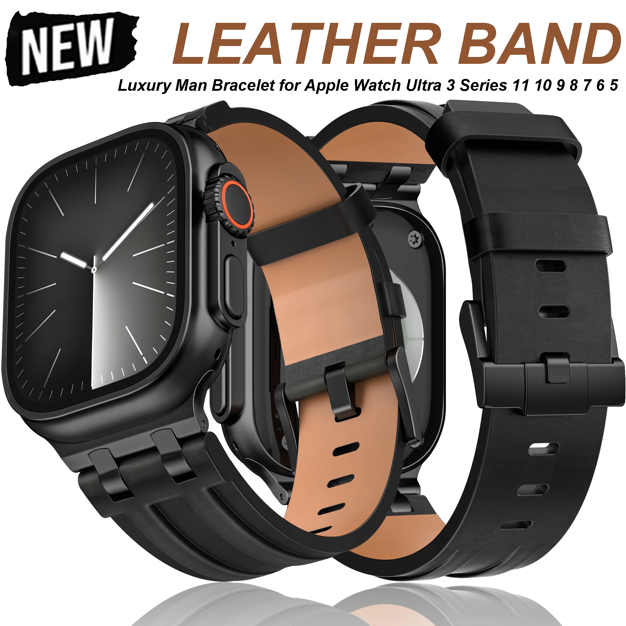Leather Watch Band for Apple Watch Strap 49mm 46mm 45mm 44mm Luxury Man Bracelet for iWatch Ultra 3 Series 11 10 9 8 7 6 Se Band
Leather Watch Band for Apple Watch Strap 49mm 46mm 45mm 44mm Luxury Man Bracelet for iWatch Ultra 3 Series 11 10 9 8 7 6 Se Band