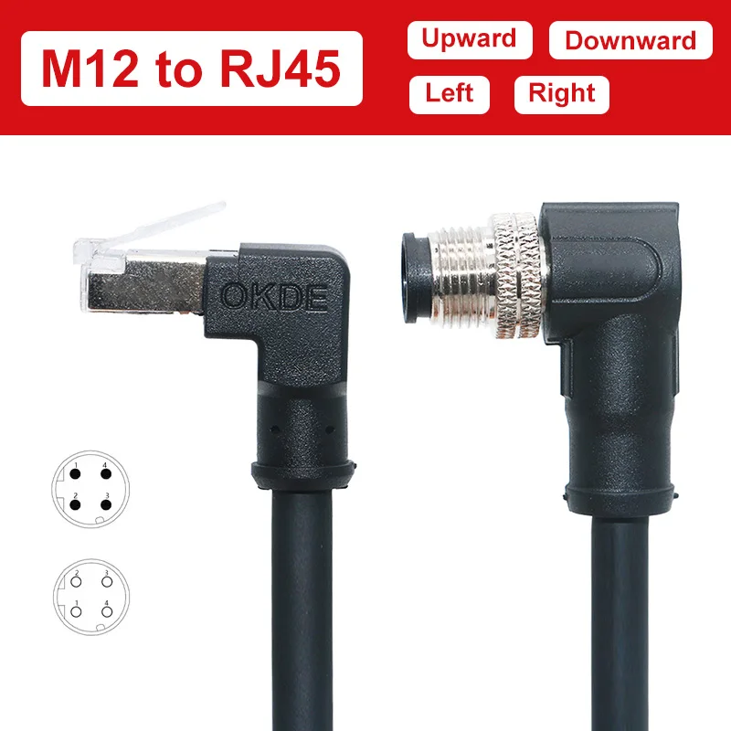 M12 4-контактный сетевой кабель D-типа к коленке RJ45, авиационная вилка CAT6, штекер, женский, экранированный кабель для промышленной камеры 26AWG, 1,5 А, IP67
M12 4-контактный сетевой кабель D-типа к коленке RJ45, авиационная вилка CAT6, штекер, женский, экранированный кабель для промышленной камеры 26AWG, 1,5 А, IP67