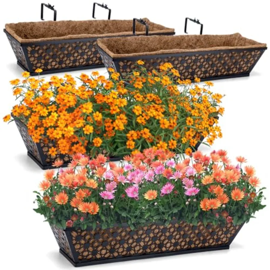 24 Inch Window Box Planters OutdoorDeck Railing Planter Boxes with Coco Liner Metal Hanging Window Flower Boxes for Balcony Fen
24 Inch Window Box Planters OutdoorDeck Railing Planter Boxes with Coco Liner Metal Hanging Window Flower Boxes for Balcony Fen