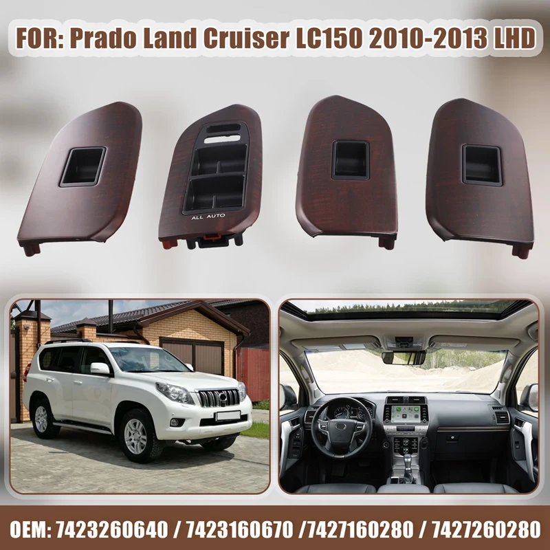 4Pcs/Set Power Window Glass Lift Switch Panel Trim For Toyota Land Cruiser Prado LC150 10-13 74231-60670 74271-60280 LHD
4Pcs/Set Power Window Glass Lift Switch Panel Trim For Toyota Land Cruiser Prado LC150 10-13 74231-60670 74271-60280 LHD