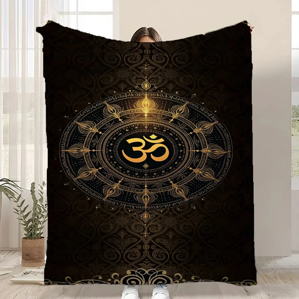 Black Gold Om Mandala Flannel Blanket Bohemian Throw for Yoga Meditation Sofa Bed Home Decor Soft Warm Cozy All Season Use
Black Gold Om Mandala Flannel Blanket Bohemian Throw for Yoga Meditation Sofa Bed Home Decor Soft Warm Cozy All Season Use