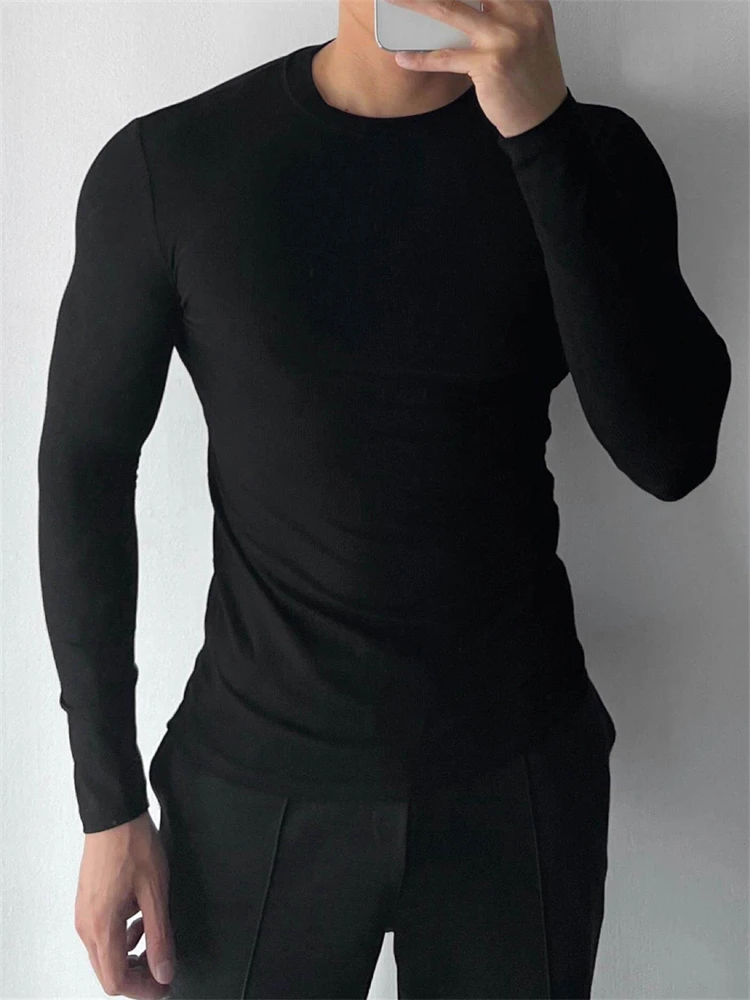 Мужская длинная облегающая футболка с круглым вырезом, эластичная, спортивная, базовая, плотная, черная, для повседневной носки, молодежная, модная
Мужская длинная облегающая футболка с круглым вырезом, эластичная, спортивная, базовая, плотная, черная, для повседневной носки, молодежная, модная