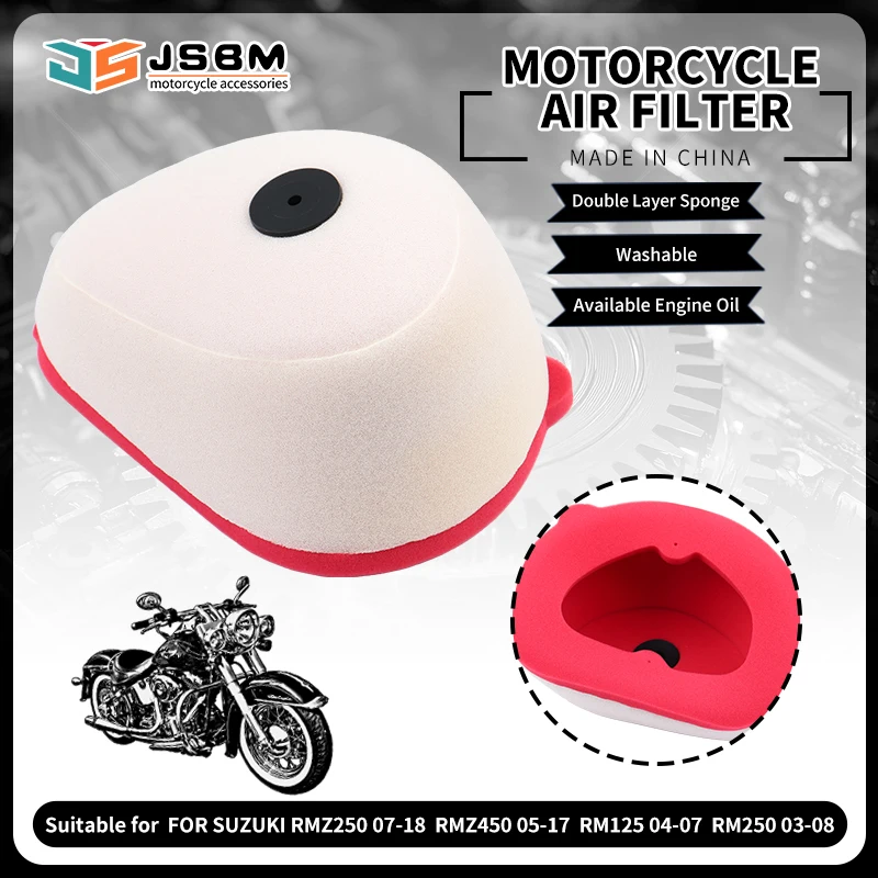 JSBM Motorcycle Accessories Air Filter For Suzuki RM125 2004-2007 RM250 2003-2008 RMZ250 2007-2018 RMZ450 RM 125 RMZ 250 450
JSBM Motorcycle Accessories Air Filter For Suzuki RM125 2004-2007 RM250 2003-2008 RMZ250 2007-2018 RMZ450 RM 125 RMZ 250 450