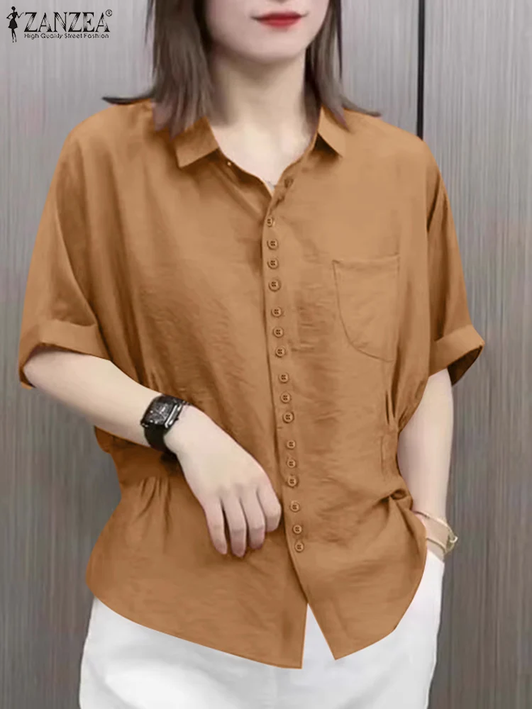 ZANZEA Short Sleeve Women Chemise Daily Wear Casual Streetwear Solid Blouses Turn-down Collar Waist-Cinched 2025 Summer Shirts
ZANZEA Short Sleeve Women Chemise Daily Wear Casual Streetwear Solid Blouses Turn-down Collar Waist-Cinched 2025 Summer Shirts