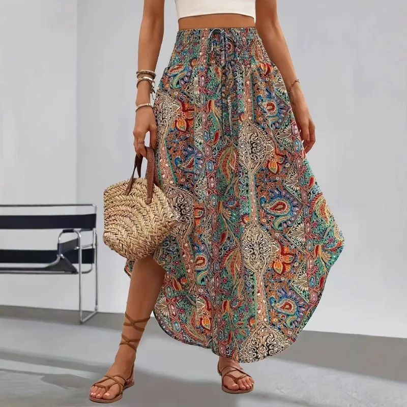 Bohemian Boho Vintage Floral Print Skirts Women Summer High Waist A-Line Pleated Elastic Long Skirts Casual Holiday Beach Skirt
Bohemian Boho Vintage Floral Print Skirts Women Summer High Waist A-Line Pleated Elastic Long Skirts Casual Holiday Beach Skirt