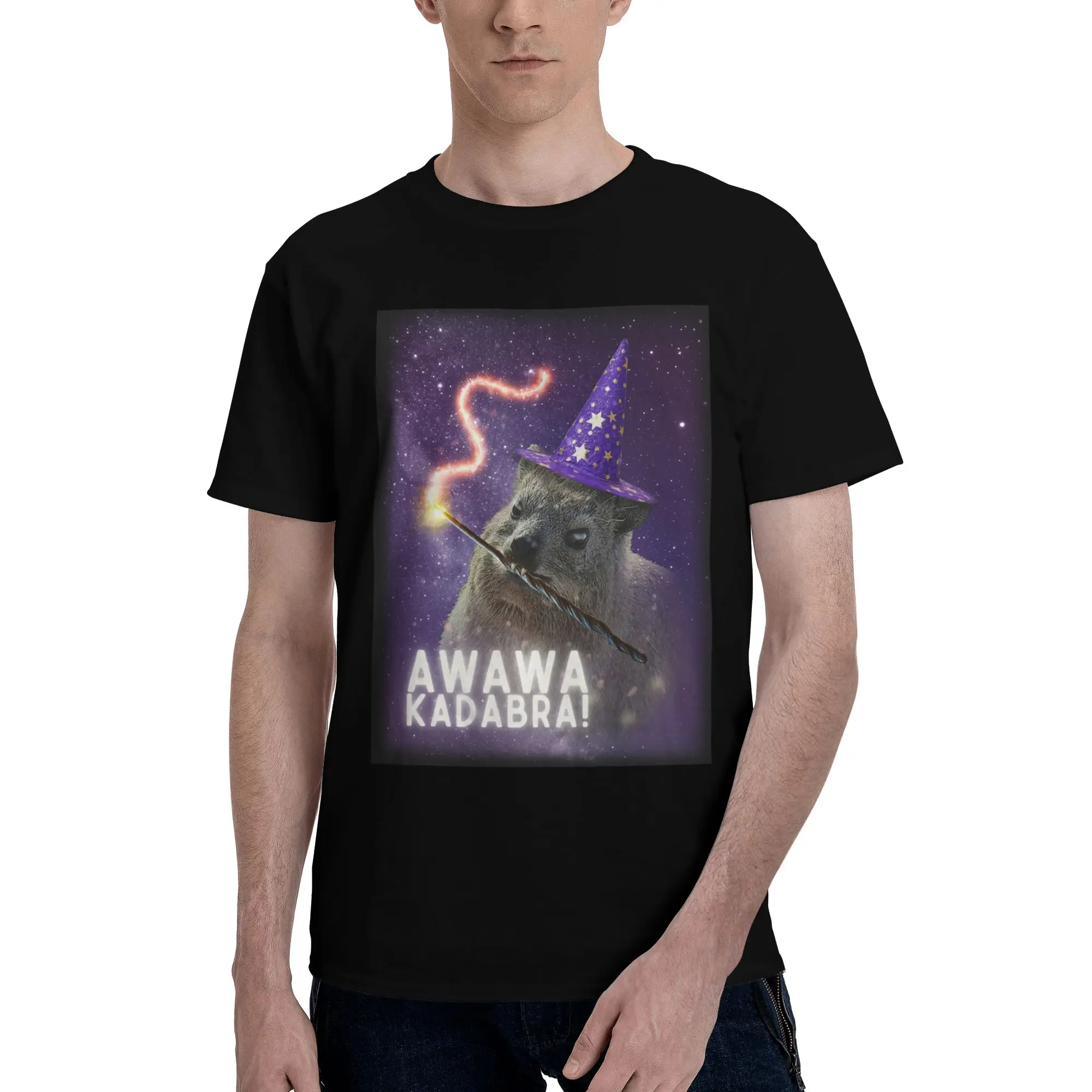 Awawawa Kadabra Rock Hyrax Wizard футболка из 100% хлопка мужские забавные футболки мужские с круглым вырезом с коротким рукавом S-6XL 
Awawawa Kadabra Rock Hyrax Wizard футболка из 100% хлопка мужские забавные футболки мужские с круглым вырезом с коротким рукавом S-6XL