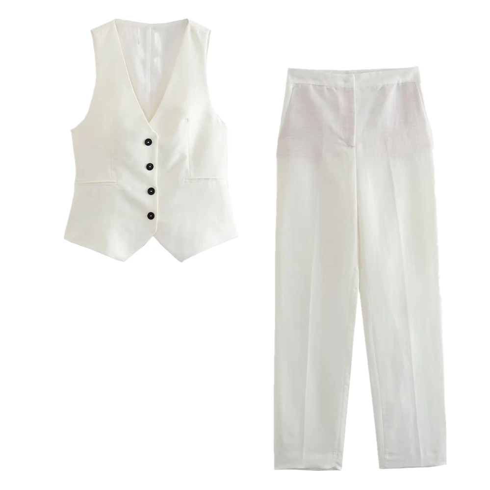 Jenny&Dave Casual Straight Suit pants women's Sets French Fashion Blogger White Double-Breasted Linen Vest Tops
Jenny&Dave Casual Straight Suit pants women's Sets French Fashion Blogger White Double-Breasted Linen Vest Tops
