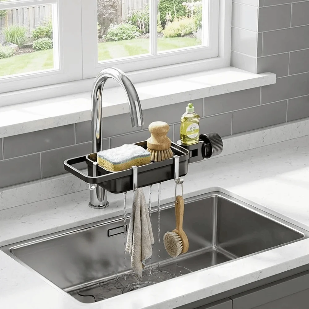 Rotatable Structure Rotatable Kitchen Faucet Mount Hollow Draining Design Practical Design Sink Drain Organizer Space Saving
Rotatable Structure Rotatable Kitchen Faucet Mount Hollow Draining Design Practical Design Sink Drain Organizer Space Saving