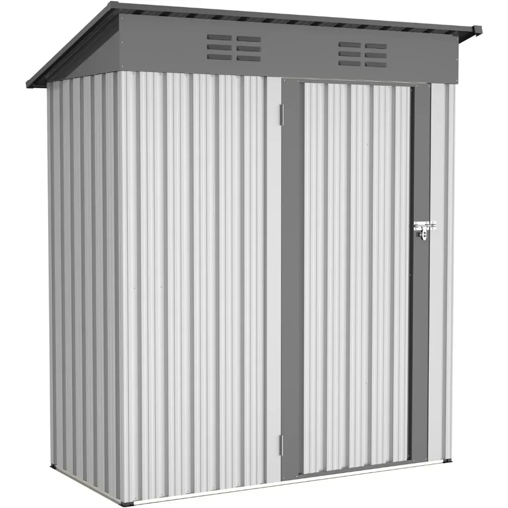 5 X 3 Ft Outdoor Storage Shed, Galvanized Metal Garden Lockable Doors, Tool Storage Sheds for Patio Lawn Backyard Trash Cans
5 X 3 Ft Outdoor Storage Shed, Galvanized Metal Garden Lockable Doors, Tool Storage Sheds for Patio Lawn Backyard Trash Cans