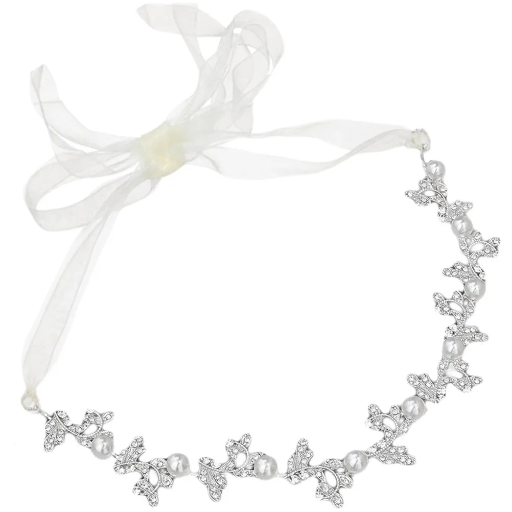 Elegant Artificial Pearl Rhinestone Headband Silver Crystal Leaves Wreath Bridal Hair Accessories for Wedding Party Photography
Elegant Artificial Pearl Rhinestone Headband Silver Crystal Leaves Wreath Bridal Hair Accessories for Wedding Party Photography