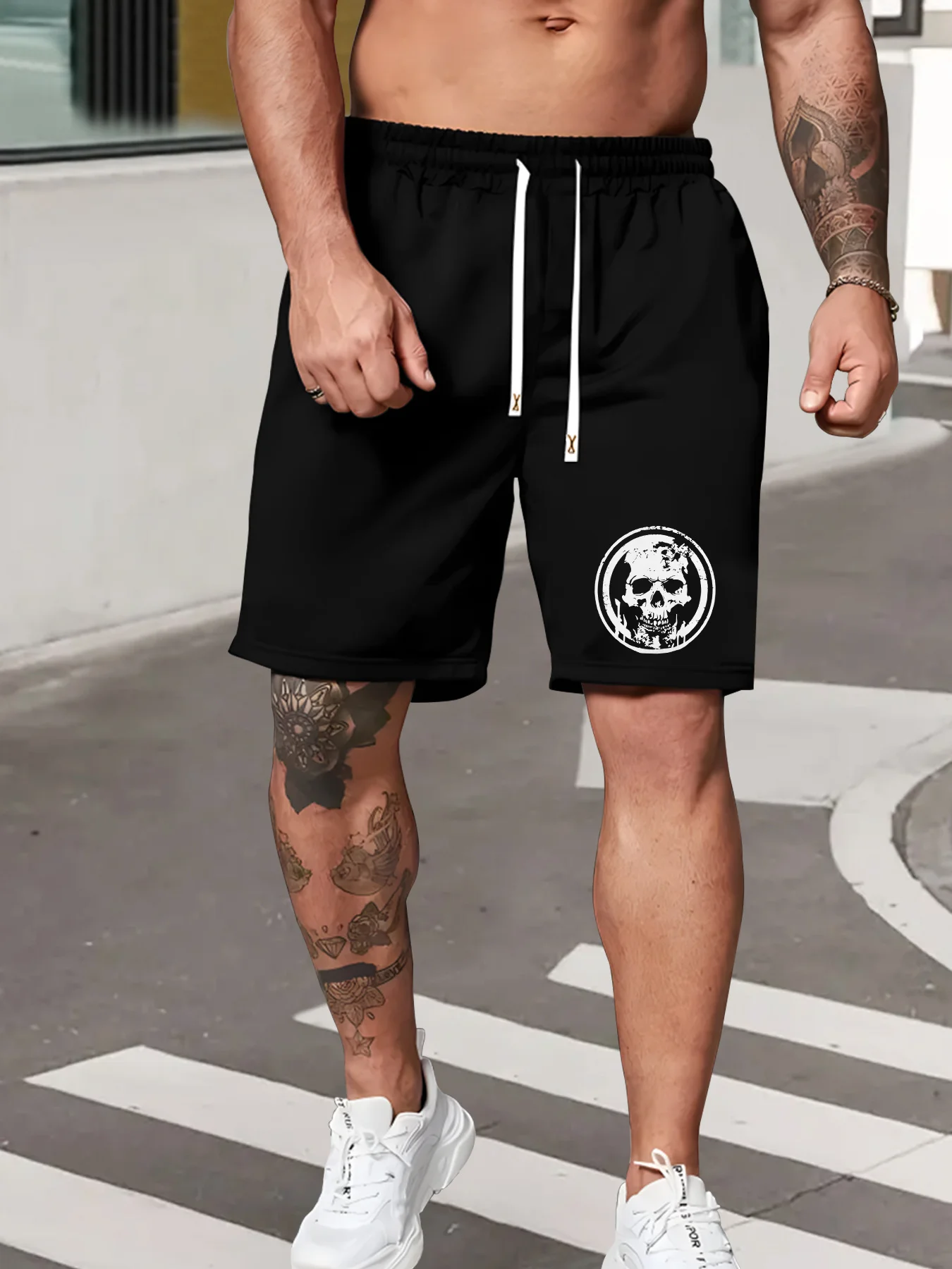 Men's Summer Fashion Skull Print Casual Shorts Loose Fit Elastic Waistband with Drawstring Suitable for Everyday Wear
Men's Summer Fashion Skull Print Casual Shorts Loose Fit Elastic Waistband with Drawstring Suitable for Everyday Wear