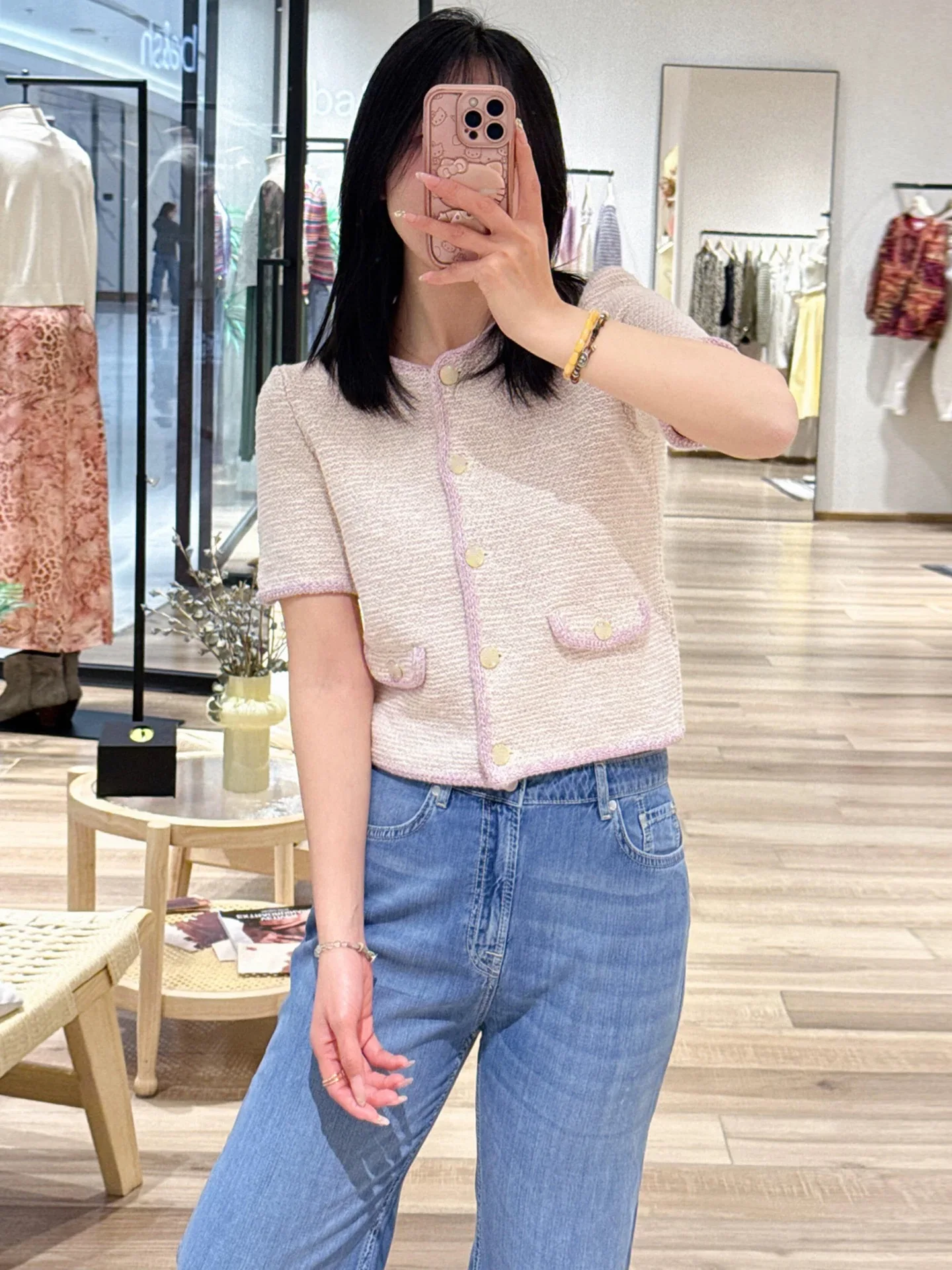 BaAn Spring Summer Texture Short Sleeve Knitted Shirt Women's Fashionable Cotton Button up Casual Style round Neck Top
BaAn Spring Summer Texture Short Sleeve Knitted Shirt Women's Fashionable Cotton Button up Casual Style round Neck Top