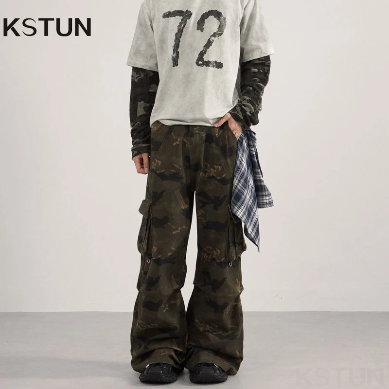 KSTUN Американские прямые расклешенные камуфляжные брюки-карго с несколькими карманами, мужские свободные брюки, винтажные уличные брюки
KSTUN Американские прямые расклешенные камуфляжные брюки-карго с несколькими карманами, мужские свободные брюки, винтажные уличные брюки