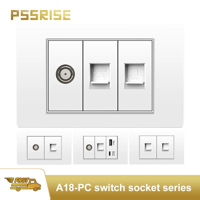 PSSRESE White US AU EU BR Italy Standard Doorbell 1/2/3Gang Wall Socket USB Type C PC Panel TV Phone Computer Socket 118mm*74mm
PSSRESE White US AU EU BR Italy Standard Doorbell 1/2/3Gang Wall Socket USB Type C PC Panel TV Phone Computer Socket 118mm*74mm