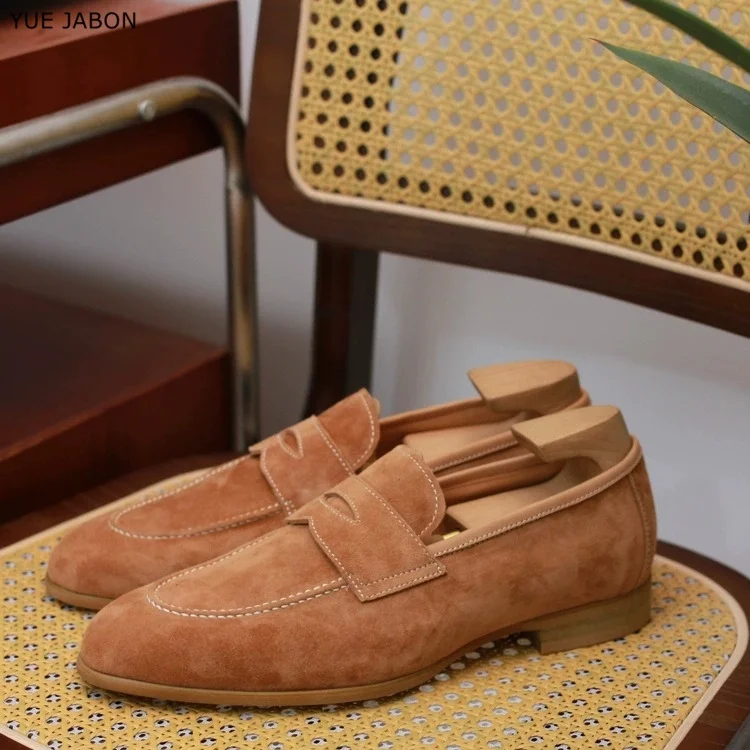Italian Style Men's Loafers Brown Genuine Suede Leather Comfortable Slip on Wedding Party Dress Shoes for Men Casual Shoes
Italian Style Men's Loafers Brown Genuine Suede Leather Comfortable Slip on Wedding Party Dress Shoes for Men Casual Shoes