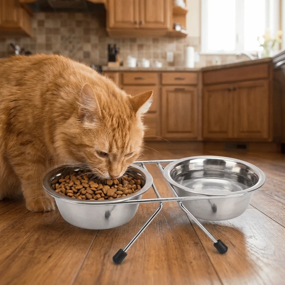 Iron Frame Stainless Steel Pet Bowl Durable Anti-Tipping Cat Double Bowl Anti-leak Detachable Dog Food Bowls Pet Feeding
Iron Frame Stainless Steel Pet Bowl Durable Anti-Tipping Cat Double Bowl Anti-leak Detachable Dog Food Bowls Pet Feeding