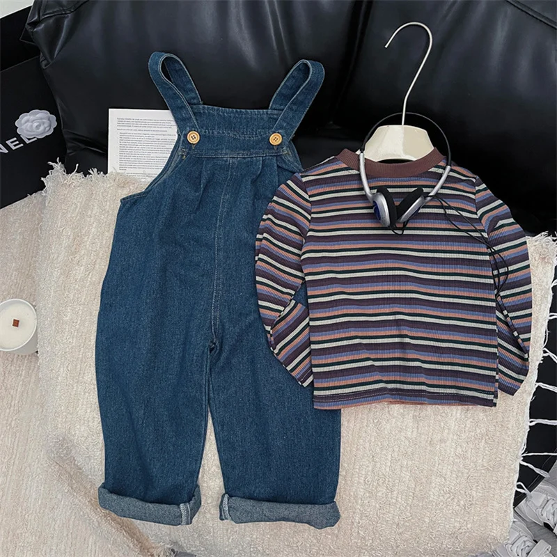 Girls Clothes Sets Children Striped Top Jeans Suit Spring Autumn 2Pcs New Children's Fashion Casual Loose Outfit 2-8 Years Old
Girls Clothes Sets Children Striped Top Jeans Suit Spring Autumn 2Pcs New Children's Fashion Casual Loose Outfit 2-8 Years Old
