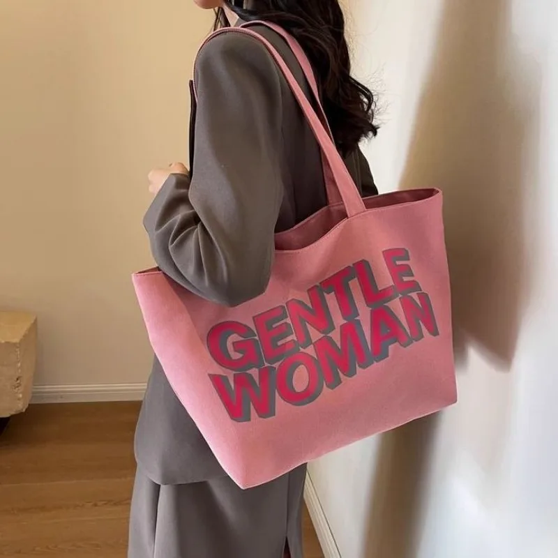 Korean Canvas Bag Women Large Capacity New Tote Bag Versatile Letter Shoulder Bags Student Commuting To Class Top-Handle Bags
Korean Canvas Bag Women Large Capacity New Tote Bag Versatile Letter Shoulder Bags Student Commuting To Class Top-Handle Bags