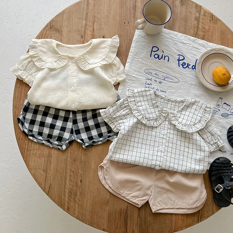 Infant Baby Girl Short Sleeve Grid Shirt + Shorts Children's Suit Summer Newborn Clothing Sets Kids Baby Girl Suit Clothes
Infant Baby Girl Short Sleeve Grid Shirt + Shorts Children's Suit Summer Newborn Clothing Sets Kids Baby Girl Suit Clothes