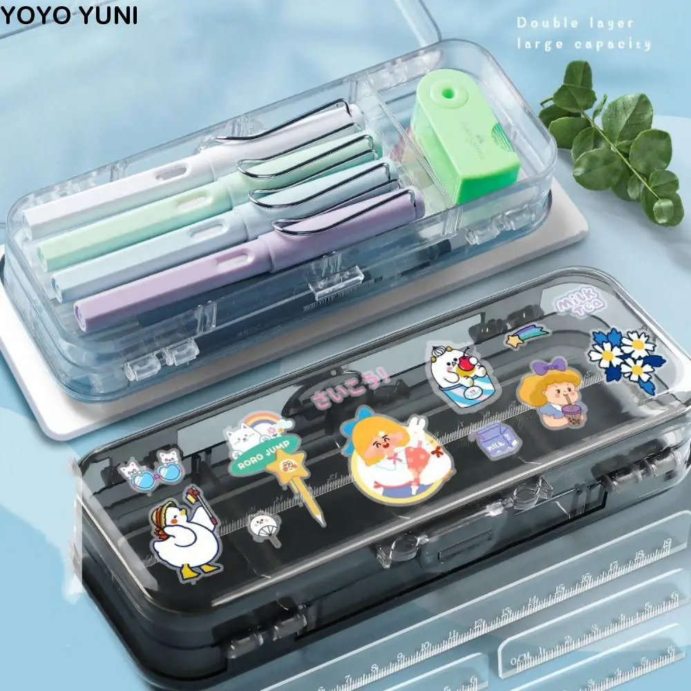 Large Capacity Transparent Pencil Case Space-Saving Plastic Stationery Storage Box Stackable Double Open Sketch Pen Bag School
Large Capacity Transparent Pencil Case Space-Saving Plastic Stationery Storage Box Stackable Double Open Sketch Pen Bag School