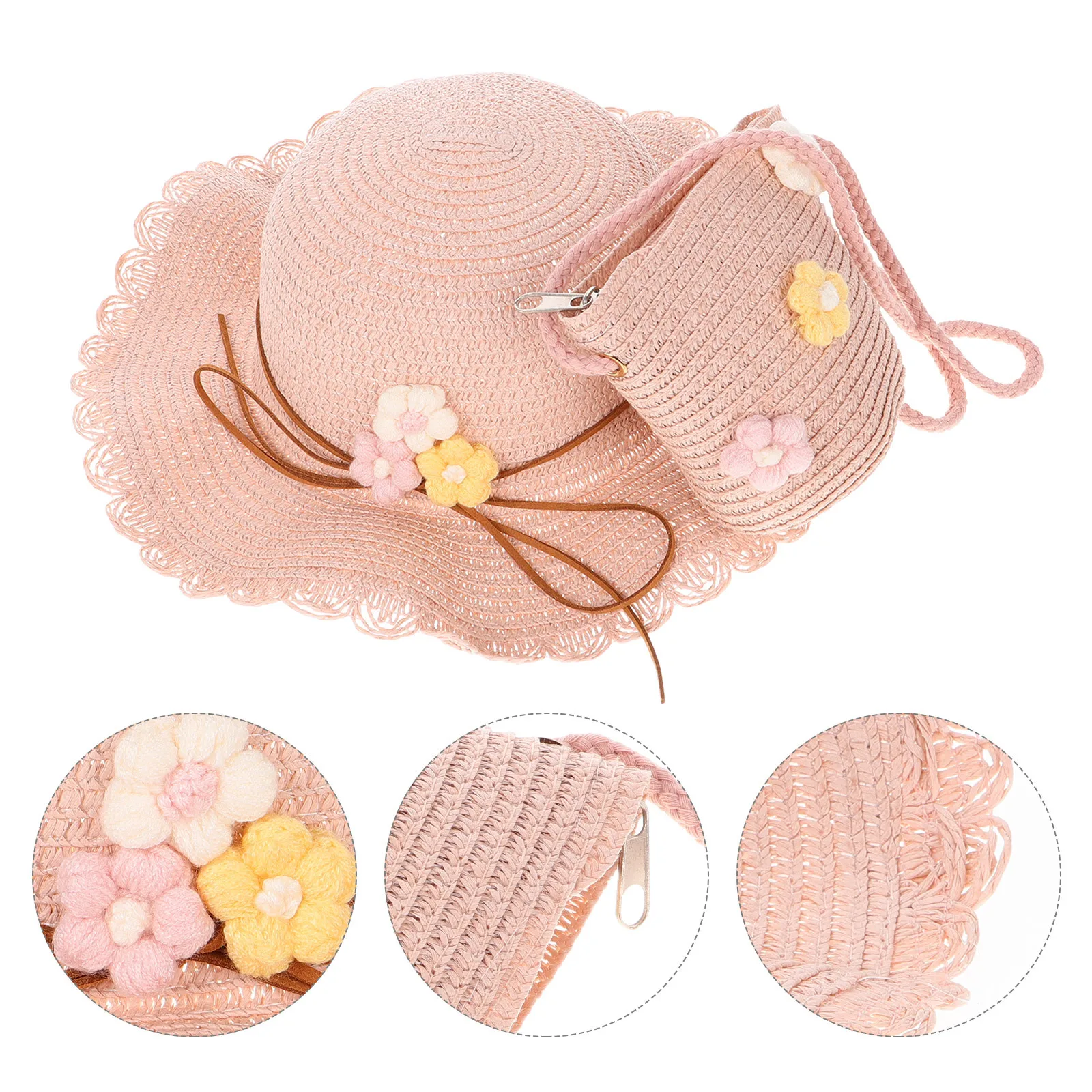 2Pcs Kids Summer Sun Hat Foldable Straw Beach Hat Set Baby Girl Purse Matching Tote Uv Protection Beach Trip Essential
2Pcs Kids Summer Sun Hat Foldable Straw Beach Hat Set Baby Girl Purse Matching Tote Uv Protection Beach Trip Essential