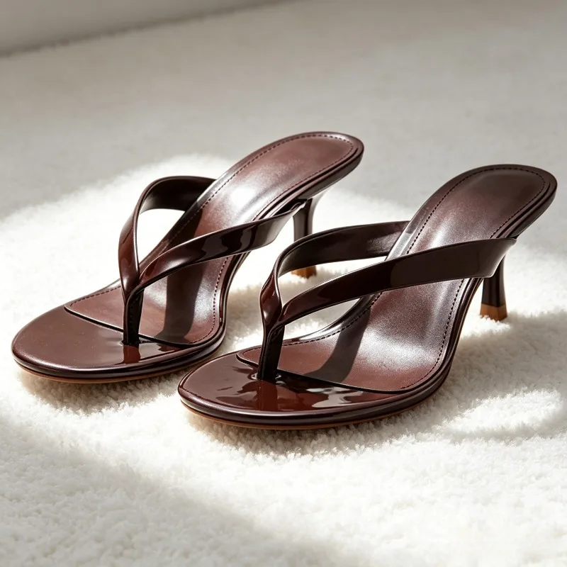 Concise Burgundy Patent Leather Mule Sandals Women Comfortable Round-toe Kitten-heel Slide Sandals Fashion Clip-toe Flip Flops
Concise Burgundy Patent Leather Mule Sandals Women Comfortable Round-toe Kitten-heel Slide Sandals Fashion Clip-toe Flip Flops