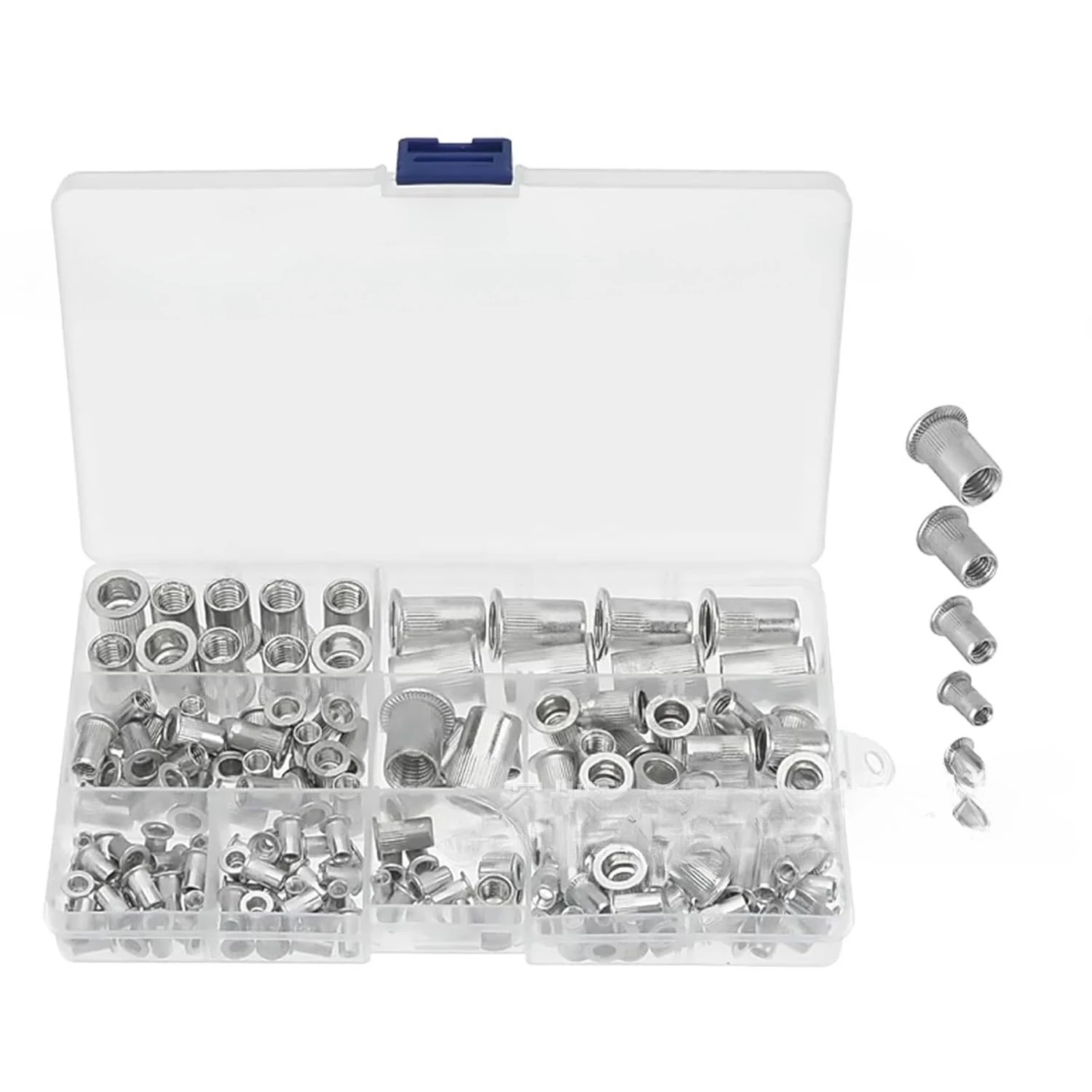 165pcs/box Aluminum Insert Rivet Nut Rivnut Nutsert Mix M3-M10 Size Set Assortment Kit Flat Head High Quality
165pcs/box Aluminum Insert Rivet Nut Rivnut Nutsert Mix M3-M10 Size Set Assortment Kit Flat Head High Quality