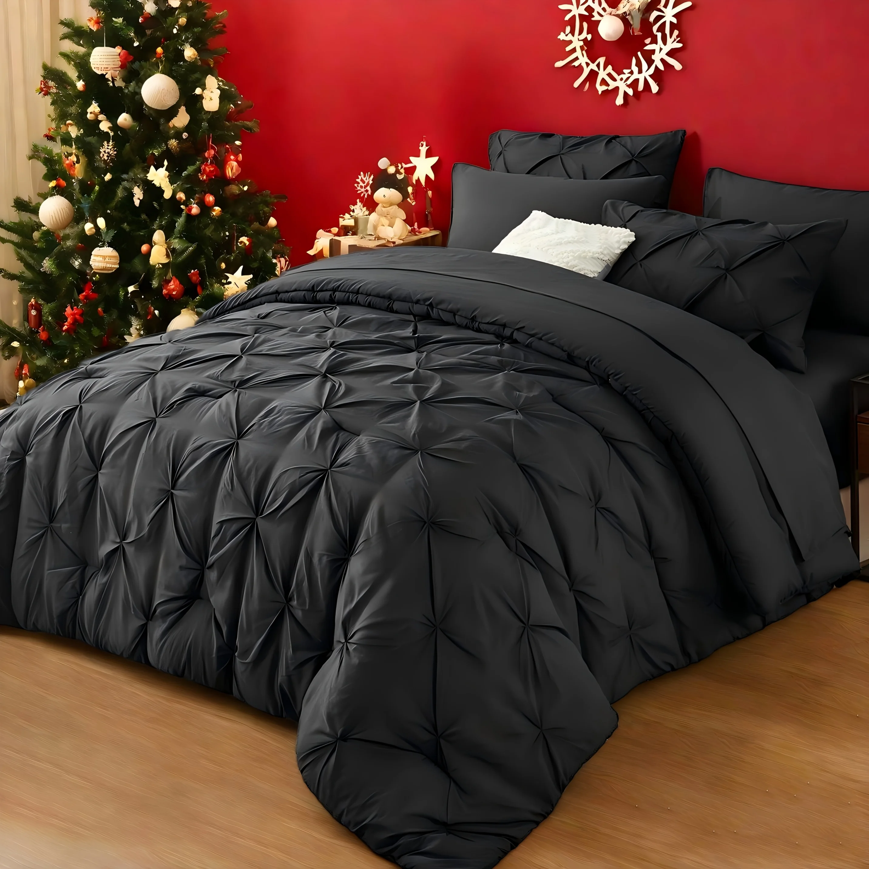 5/7pcs Luxurious Pleated Comforter Collections - Exceptionally Soft Plush Fiber Filling, Suitable for Year-Round Warmth - Includes Quilted Comforter, Flat Sheet, Fitted Sheet, Pillowcases, Pillow Shams, Complete Bed Set
5/7pcs Luxurious Pleated Comforter Collections - Exceptionally Soft Plush Fiber Filling, Suitable for Year-Round Warmth - Includes Quilted Comforter, Flat Sheet, Fitted Sheet, Pillowcases, Pillow Shams, Complete Bed Set