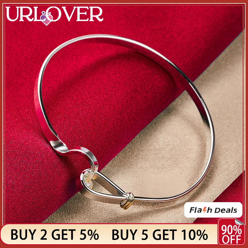 URLOVER 925 Sterling Silver Adjustable Golden Beads Hook Bangle For Women Bangles Fashion Engagement Wedding Party Charm Jewelry
URLOVER 925 Sterling Silver Adjustable Golden Beads Hook Bangle For Women Bangles Fashion Engagement Wedding Party Charm Jewelry