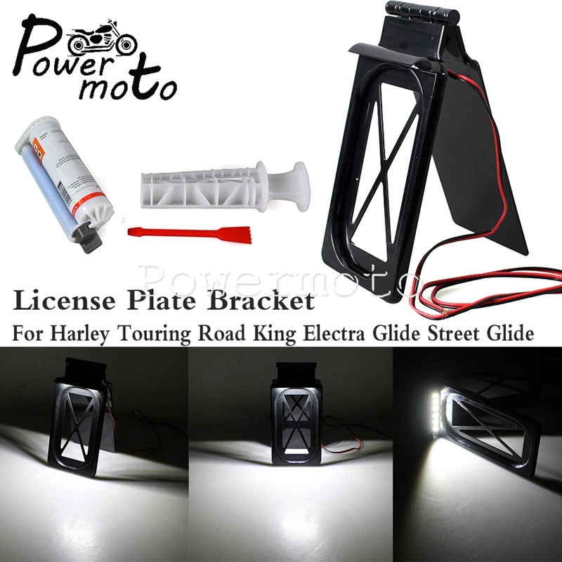 For Harley Touring W/ hard ABS Bag Chrome Hard Saddle Bags Aluminum Hide-Away Foldaing Tag Frame Bracket License Plate LED Light
For Harley Touring W/ hard ABS Bag Chrome Hard Saddle Bags Aluminum Hide-Away Foldaing Tag Frame Bracket License Plate LED Light